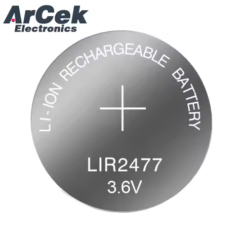 2PCS 3.6V Button Battery LIR2477 CR2477 Lithium Battery 200mAh Rechargeable Coin Cell Battery for Wa