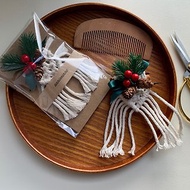 【 DIY KIT 】Macrame聖誕松果迷你編織吊飾賀卡 材料包l全程影片
