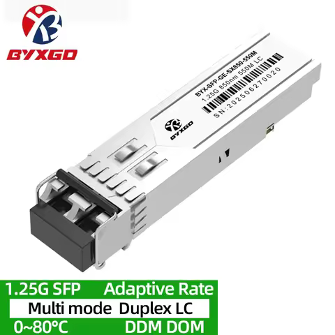 BYXGD 1.25G SFP Module Adaptive Rate DOM MM Dual LC Transceiver for Router Switch Mikrotik/NEC/Cisco