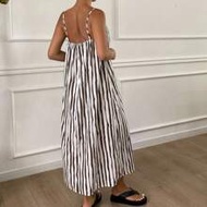 Women's Casual Striped Spaghetti Strap Dress Sundress Maxi Dress Cruise Outfit For Women