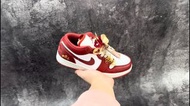 💥現貨💥 高級手工綴飾 喜慶酒紅百搭 Air Jordan 1 Low 中國風婚禮主題復古休閒籃球鞋 | Air Jordan 1 Low Chinese Style Wedding Theme Re