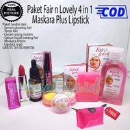 Paket Komplit BPOM Fair & Lovely 4in1 Plus Maskara Hitam Dan Lipstik Cream Susun Day & Night - Toner