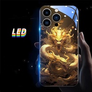 Golden Kirin LED light glow for Samsung phone case Protector casing S24+ S21Ultra S22Ultra S20Ultra 