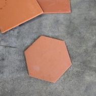 ＊長安建材行＊ 30*26CM 六角紅鋼磚 復古紅陶磚 老宅廟口傳統地板 