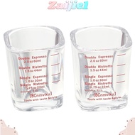 ZAIJIE1 2pcs Measuring Cup, Glass Black/Red Espresso Shot Glass, Serviceable 6*6*5 CM Square Glass Cup Home