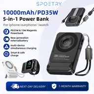 35W Wireless Magentic Powerbank 10000mAh Pop-up Window Support iWatch/Phone/Earphone Folding Bracket