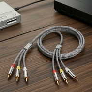 Riksoin 2M/6.6FT Braided AV Cable 3RCA to 3RCA Audio Video Cord for Amplifier Pro Kabel AV Riksoin 2