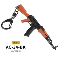 Black AK47 Model Keychain Backpack Ornament Creative Simulation Toy Gift Plastic