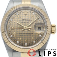 勞力士 Datejust 女士腕錶 69173G(W) 10P 鑽石千鳥格錶盤，18K 黃金/不鏽鋼，顏色飾面，1995 年款，成色極佳 [二手]