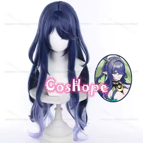 Lauma Cosplay Wig 85cm Long Blue Mixed Wig Cosplay Anime Heat Resistant Synthetic Wigs for Halloween