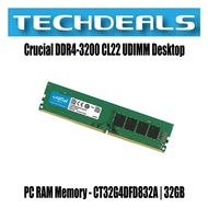 Crucial DDR4-3200 CL22 UDIMM Desktop PC RAM Memory - CT32G4DFD832A | 32GB