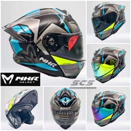 Helmet MHR GTZ Full Face Flip Up Double Visor FU935 Helmet FF935 M L XL Visor Smoke Racing Design Pe