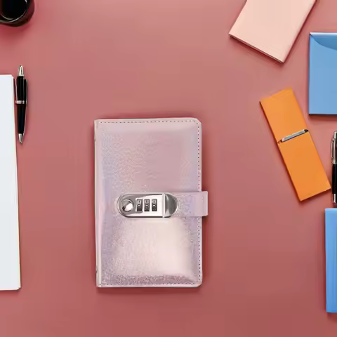 Password Lock Money Saving Challenge Book Sparkling PU Envelope Budget Binder Cash Organizer Finance