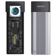 iDsonix 40Gbps M.2 NVMe SSD Enclosure for Thunderbolt 3/4 with Fan, Tool-Free Installation, Aluminiu