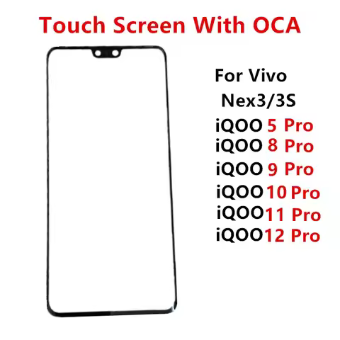 Touch Screen For Vivo iQOO 12 Pro 11 10 9 8 5 Nex 3 3S Front Panel LCD Display Outer Glass Repair Re