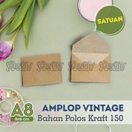 A8 Vintage Kraft Envelope | Kraft Material 150GR | Size 6x8 CM A8 | Envelope