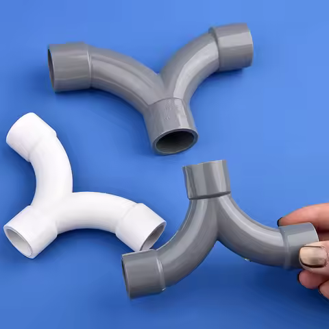 1Pc 20/25/32mm PVC Pipe Big Flow Y-type 3-Way Splitter Connector Water Pipe Large Arc Elbow Tee Join