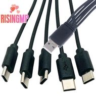 [risingmpS] 1/2Pcs 20cm USB To Type-c Splitter Adapter Cable 2/3/4/5 Port USB C Splitter Cable USB T