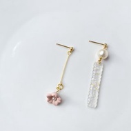 櫻花氣泡水夾式/針式耳環