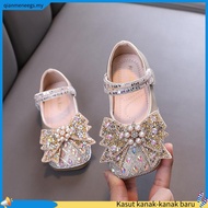 Spring Autumn Girl Princess Shoes Rhinestone Bow Tie Kids Leather Shoe Fashion Causal Sequins Childr