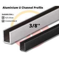 Aluminium U Channel Equal Channel U Frame U Channel 5Feet x (1.0mm x 9.53mm x 9.53mm)
