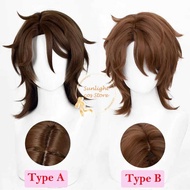 C 2 Styles Gallagher Cosplay Wig Dark Brown Short HSR Anime Wigs Heat Resistant Synth