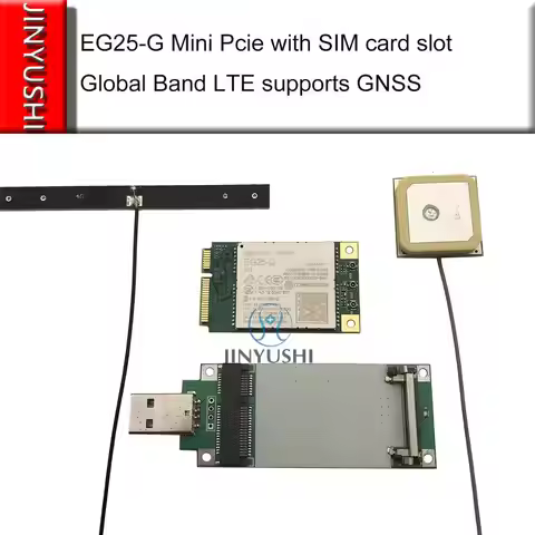 JINYUSHI for EG25 EG25-G +4G antenna+GPS antenna +adapter with SIM card slot Band LTE supports GNSS