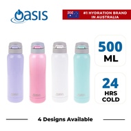 Oasis Stainless Steel Insulated Sports Water Bottle with Straw 500ML