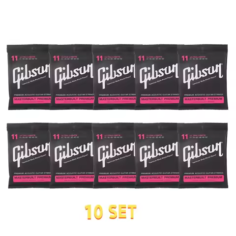 Gibson 10 Set Acoustic Guitar String Set 80/20 Bronze Guitar Beginner Rust-Proof Folk Soundtrack Ins