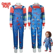 Adult Chucky Costume Scary Doll Cosplay Overalls Set for Halloween & Events Funny Outfit - 326