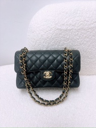 (尖沙咀門市💖) Chanel classic flap cf 23 small (black caviar/ GHW) 黑金鏈條手袋