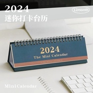 Desk Creative Small Calendar 2024 Clock Card Calendar Simple Business Desktop Coil Mini Desk Calendar Daily Clock Card Goal Habits Develop Calendar