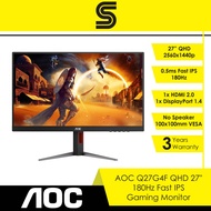 AOC Q27G4F 27" QHD 180Hz IPS Gaming Monitor