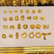 VIP collection Charm series - Ball Lu - 2-3 mm steel cable piercing bar - AU 10 kara gold -18-24 Car