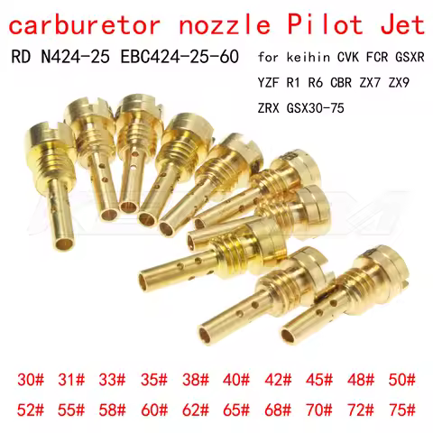 10PCS Carb nozzle N424-25B Pilot Jet EBC424-25-60 for keihin CVK FCR GSXR YZF R1 R6 CBR ZX7 ZX9 ZRX 