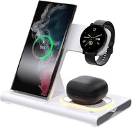 4 in 1 Fast Wireless Charger for Samsung Charging Station Android Phone Multiple Devices LED Light F