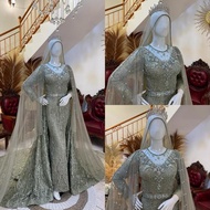 GAUN PENGANTIN SLIM FULL PAYET / GAUN PENGANTIN HIJAU SAGE