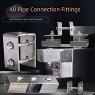 TOHESP Pipe Fixed Joint, carbon steel 40*40mm Square Tube Connector, Rack solderless Fixed Pipe Clam