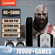 LZAKMR 500GB คอนโซลเกมย้อนยุค M15 Batocera 3865U 70000 + เกมสำหรับ Wii PS2 PSP GameCube N64ไร้สายจับ