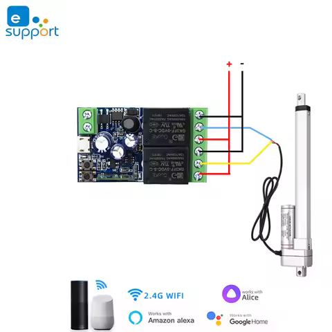 DC 5V 12V 24V 32V 2 Channel,WIFI eWeLink Linear Actuator Motor Controller, Smart Home,2CH Pulse Rela
