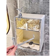 AH88 MULTI-FUNCTIONAL, WATERPROOF, LUXURY, MODERN BATHROOM WALL-Mounted 2-Tier Tissue Box