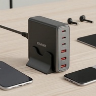 Essager 85W GaN USB Desktop Charger 6-in-1 Fast Charging for iPhone 17/16/15 Pro, Xiaomi, Samsung, S