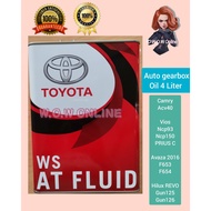 TOYOTA WS AT GEAR OIL 4LITER VIOS NCP93 NCP150 CAMRY ASV50 ALTIS ZZE142 VELLFIRE GGH20 AUTO TRANSMIS