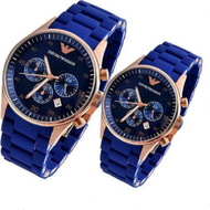 นาฬิกาข้อมือผู้ชาย และ ผู้หญิง by Lovely Looks Emporio Armani Analog Blue Dial Luxury Men Stylish Low Price,Blue Dial Men Watches