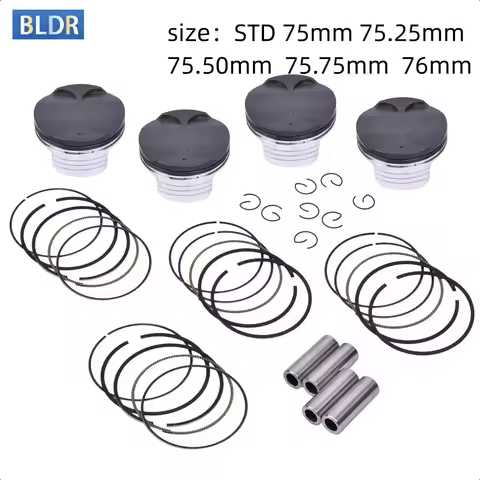 75mm-76mm For Honda CBR954 MV9 CBR1000 2004-2007 CBR 1000 954 STD +25 +50 +75 Pin 17mm Motorcycle Pi