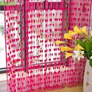 KIKO2E Door Curtain, Room Divider Solid Color Love Heart String Curtain, Romantic Elegant Line Curta