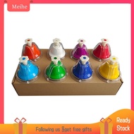meihe Desk Bells 8 Notes Metal Hand Rainbow Music Percussion Instrument Smooth Edges Holiday Birthda