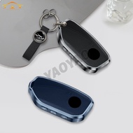 Aluminum Alloy+ Leather Key Cover Holder Key Case For BMW 3 4 5 7 Series X5 X7 i7 i4 Ix Accessories