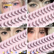 EUCALYTUSSG False Eyelashes, Tapered Black Individual Lashes,  C-curled Full Strip Lashes