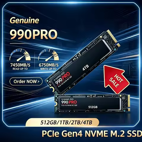 Original brand 990 PRO 512GB 1TB 2TB 4TB PCIe Gen4 NVMe M.2 2280 SSD, 7450MB/s Seq Read, Flagship In